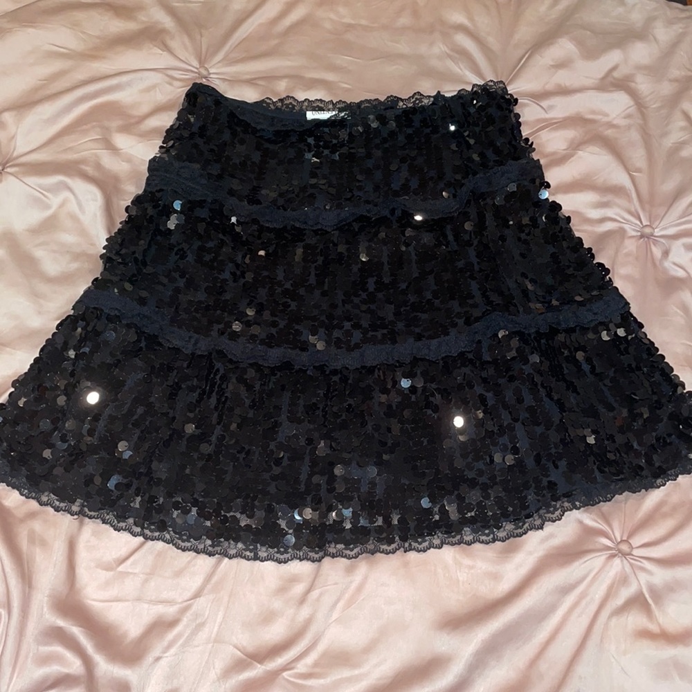 Red Valentino black sequined mini skirt with bow!